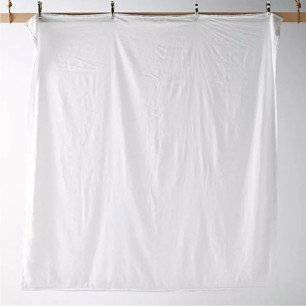 Anthropologie Relaxed Linen-Cotton Duvet Cover Ivory Full